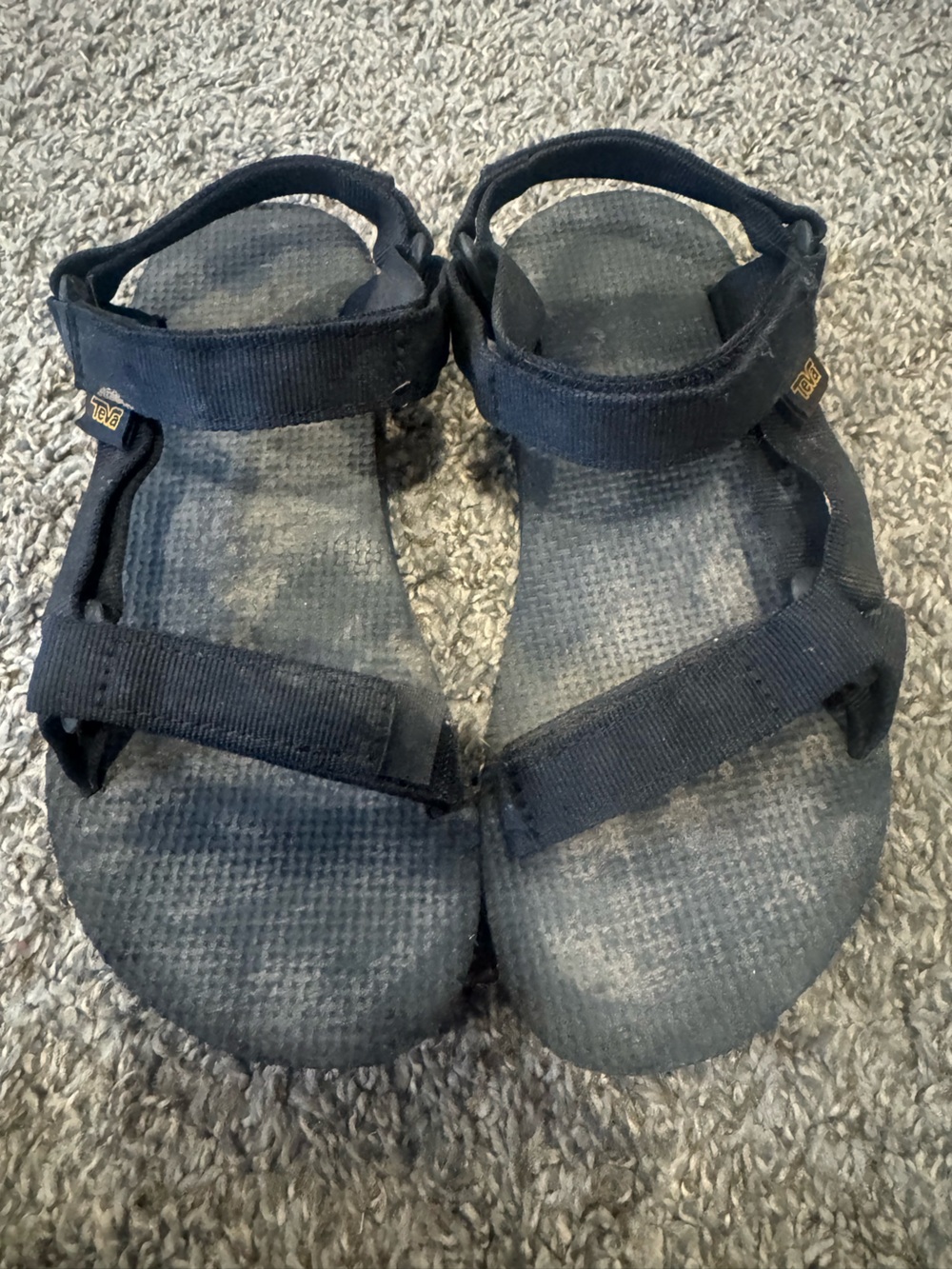Teva Black kids sz 3 Sandals with Gold Logo Tag